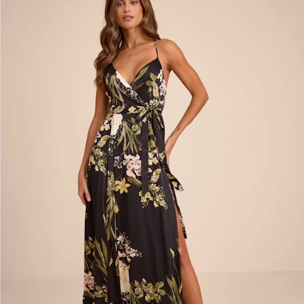 Still the One Black Floral Print Satin Maxi Dress
- Lulu’s - Picture 2 of 6